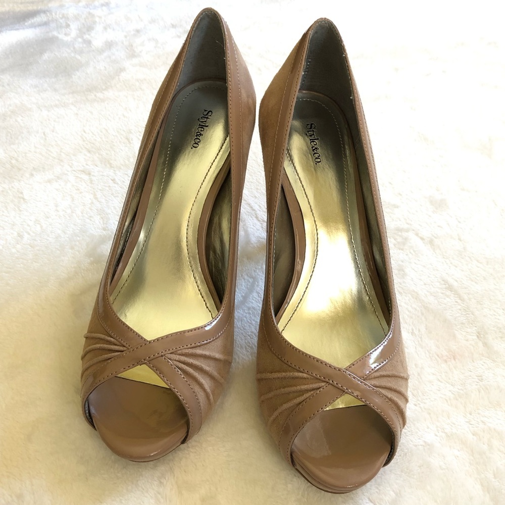 🆕 NWOT Style & Co Spicey Platform Peep-Toe Heel